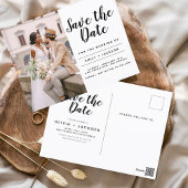 Carte Postale Editable Enregistrer la date Élégant script minima