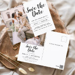 Carte Postale Editable Enregistrer la date Élégante photo minima<br><div class="desc">Photo minimaliste moderne et élégant modifiable Enregistrer la date Carte postale Mariage. La carte d'invitation à la date inclut une typographie de script à la main moderne avec un design chic et simple auquel vous pouvez ajouter votre photo de fiançailles customisé à.</div>
