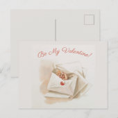 Carte Postale Editable Vintage Cherub Peeking Valentine (Devant / Derrière)