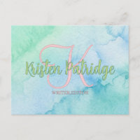 éditeur de couleur aquarelle bleue verte nom monog