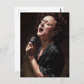Carte Postale Edith piaf - Peinture (Devant / Derrière)