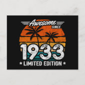 Carte Postale Édition limitée Rétro Incroyable depuis 1933 (Devant)