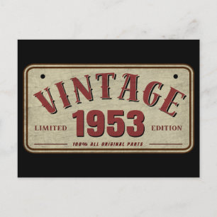 Carte Postale Édition limitée vintage 1953 avec toutes les pièce