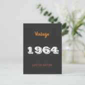 Carte postale édition limitée vintage 1964 – 62ème (Debout devant)