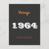 Carte postale édition limitée vintage 1964 – 62ème (Devant)