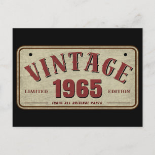 Carte Postale Édition limitée vintage 1965 Toutes pièces d'origi