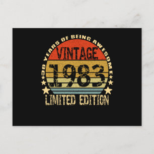 Carte Postale Édition limitée vintage 1983 38 ans