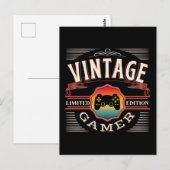 CARTE POSTALE ÉDITION LIMITÉE VINTAGE GAMER   (Devant / Derrière)