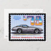 Carte Postale Edition spéciale argentée Corvette de (Devant / Derrière)