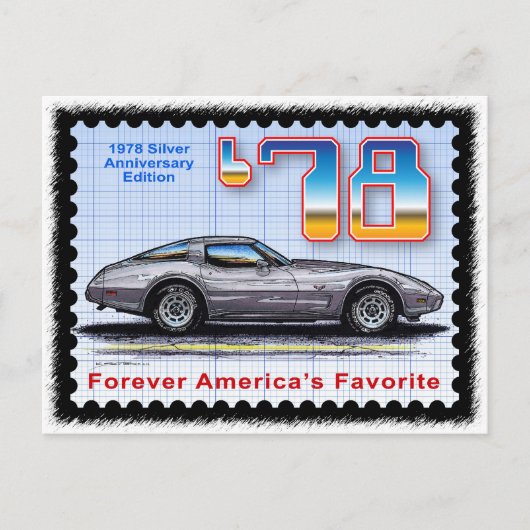 Carte Postale Edition spéciale argentée Corvette de (Devant)