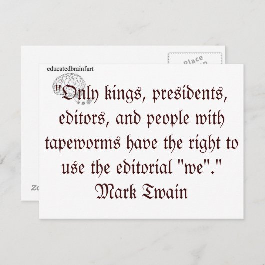 Carte Postale Editorial "nous" (Devant / Derrière)