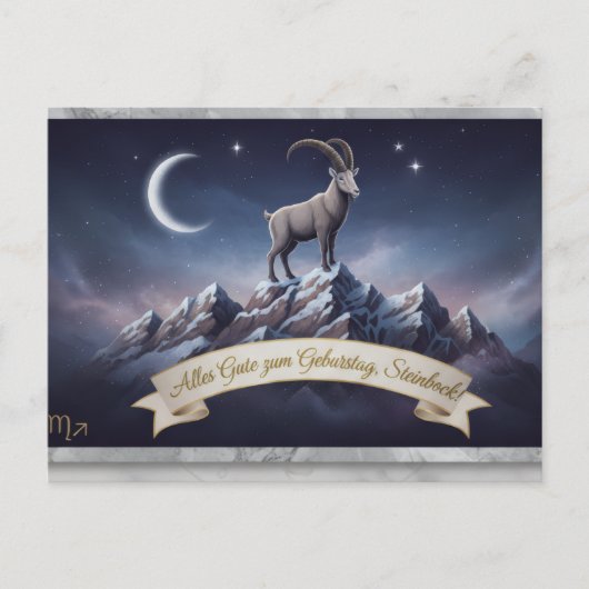 Carte Postale Edle Sternzeichen-Postkarte Steinbock – Alles Gute (Devant)