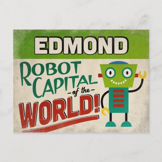 Carte Postale Edmond Oklahoma Robot - Vintage amusant (Devant)