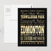 Carte Postale Edmonton Ville du Canada Typographie Art (Devant / Derrière)