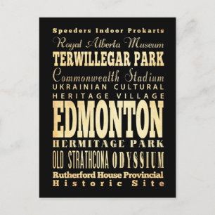 Carte Postale Edmonton Ville du Canada Typographie Art