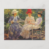 Carte Postale Edmund Charles Tarbell - Dans un jardin (Devant)