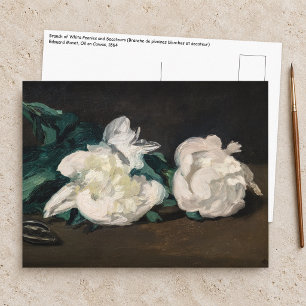 Carte Postale Edouard Manet - Branche de pivoines blanches, séca