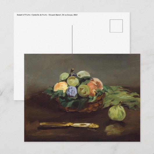Carte Postale Edouard Manet - Corbeille de Fruits (Devant / Derrière)