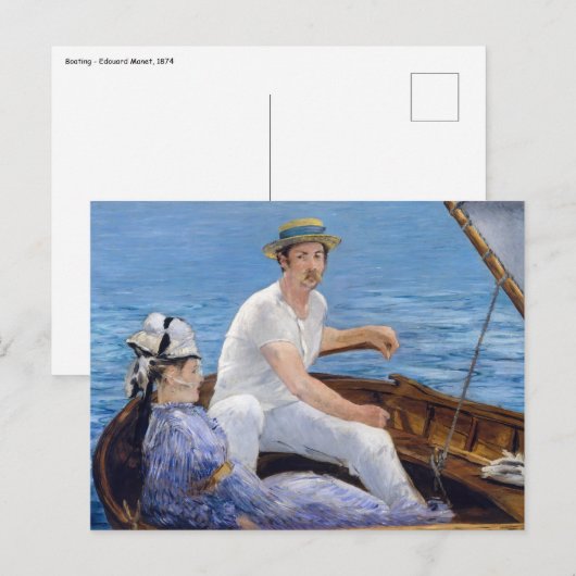 Carte Postale Edouard Manet - En bateau (Devant / Derrière)