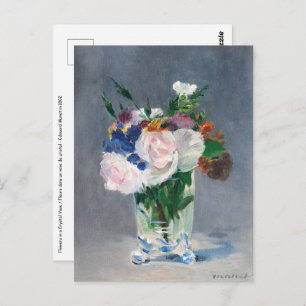 Carte Postale Edouard Manet - Fleurs dans un Vase de Cristal