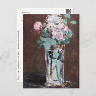 Carte Postale Edouard Manet - Fleurs dans un Vase de Cristal