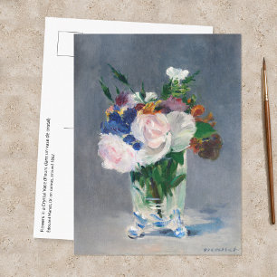 Carte Postale Edouard Manet - Fleurs dans un vase de cristal
