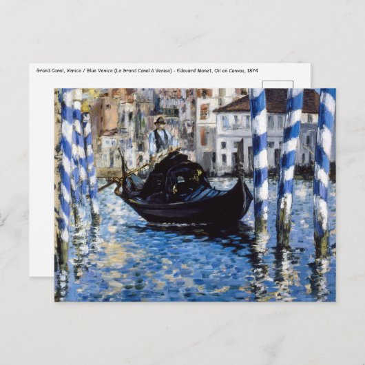 Carte Postale Edouard Manet - Grand Canal, Venise (Devant / Derrière)