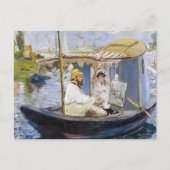 Carte Postale Edouard Manet - Monet dans son bateau atelier (Devant)