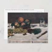 Carte Postale Edouard Manet - Nature morte, Fruits sur table (Devant / Derrière)