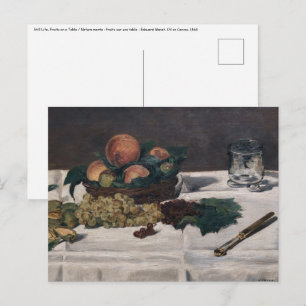 Carte Postale Edouard Manet - Nature morte, Fruits sur une table