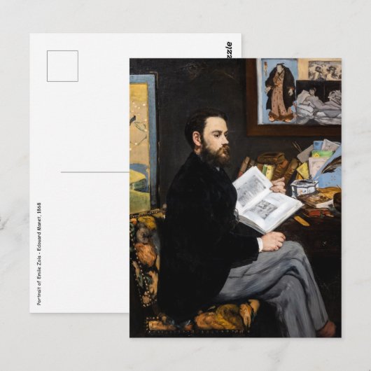 Carte Postale Edouard Manet - Portrait d'Emile Zola (Devant / Derrière)