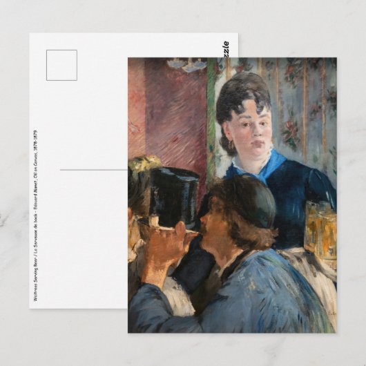 Carte Postale Edouard Manet - Serveuse de bock (Devant / Derrière)
