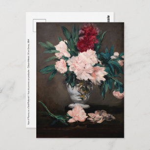 Carte Postale Edouard Manet - Vase de pivoines sur petit piédest