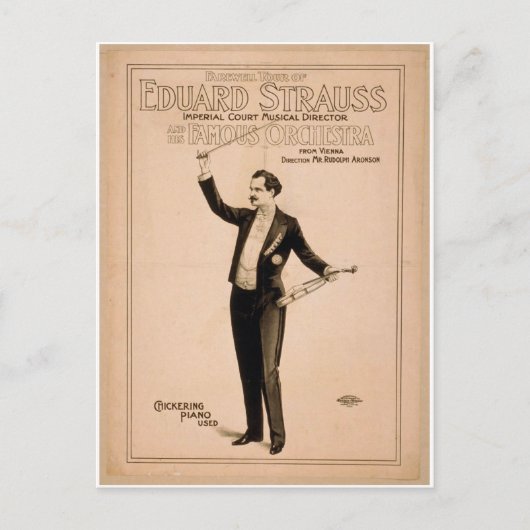 Carte Postale Eduard Strauss, 'Piano à ricochet utilisé' Théa ré (Devant)