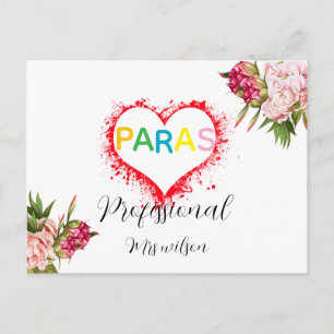 Carte Postale Éducateur paraprofessionnel personnalisé enseignan