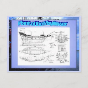 Carte Postale Éducation, Histoire, Plans du Mayflower