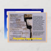 Carte Postale Éducation, judaïsme, Préjudice à l'égard des juifs (Devant / Derrière)