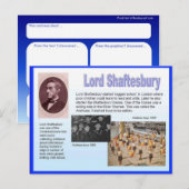 Carte Postale Éducation, réformateurs, Lord Shaftesbury (Devant / Derrière)