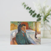 Carte Postale Edvard Munch - Autoportrait avec une bouteille de  (Debout devant)
