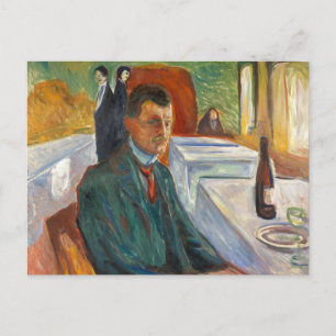Carte Postale Edvard Munch - Autoportrait avec une bouteille de 