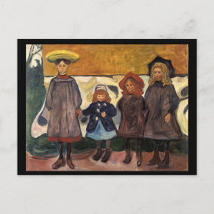Carte Postale Edvard Munch, Filles en Asgardstrand, Peinture