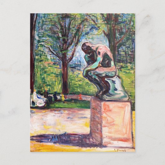 Carte Postale Edvard Munch - Le Penseur de Rodin (Devant)