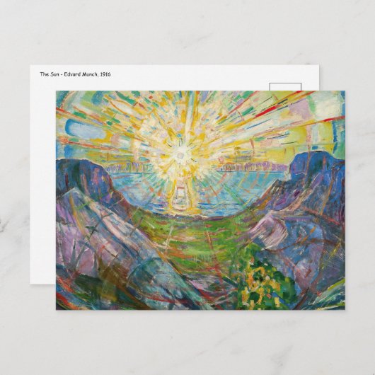 Carte Postale Edvard Munch - Le Soleil 1916 (Devant / Derrière)