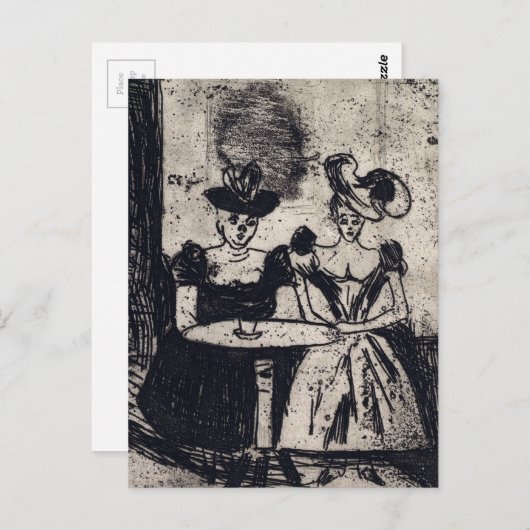 Carte Postale Edvard Munch Night Cafe (Devant / Derrière)