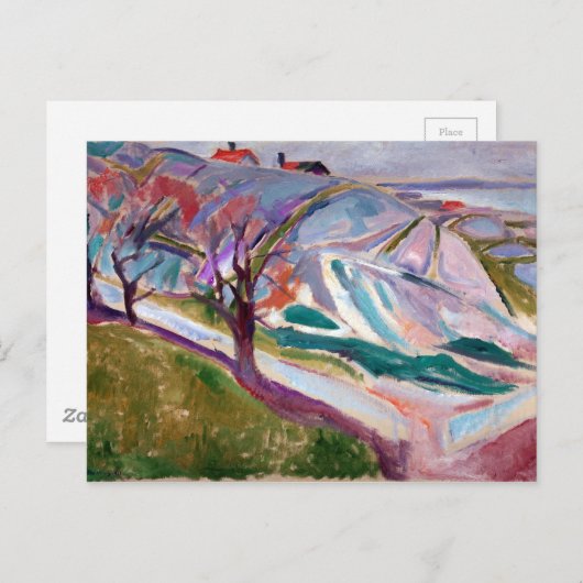 Carte Postale Edvard Munch Paysage, Kragerø (Devant / Derrière)