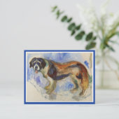 Carte Postale Edvard Munch, Peinture de chien St. Bernard (Debout devant)
