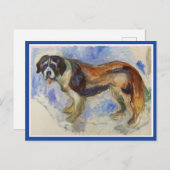 Carte Postale Edvard Munch, Peinture de chien St. Bernard (Devant / Derrière)