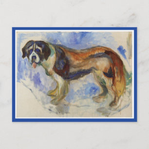 Carte Postale Edvard Munch, Peinture de chien St. Bernard