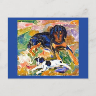 Carte Postale Edvard Munch, Peinture De Deux Chiens