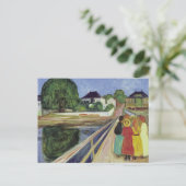 Carte Postale Edvard Munch Peinture Filles sur le pont (environ  (Debout devant)